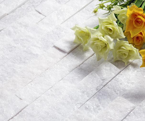 Arctic White Quartzite Mini Ledger Panel for elegant interior design