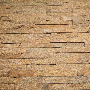 Close-up view of natural stacked quartzite stone for wall decoration