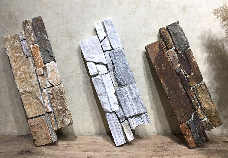 Cement backing stone cladding panels used for construction