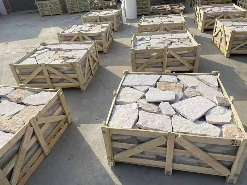Random loose white sandstone perfect for landscaping and construction
