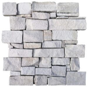 Elegant white sandstone cement wall cladding panels for exterior design
