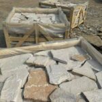 Variety of irregular flagstone pavers in natural colors