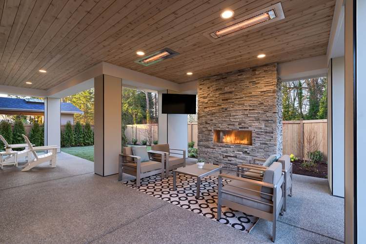 Alaska Gray stacked stone panels offering a natural stone finish
