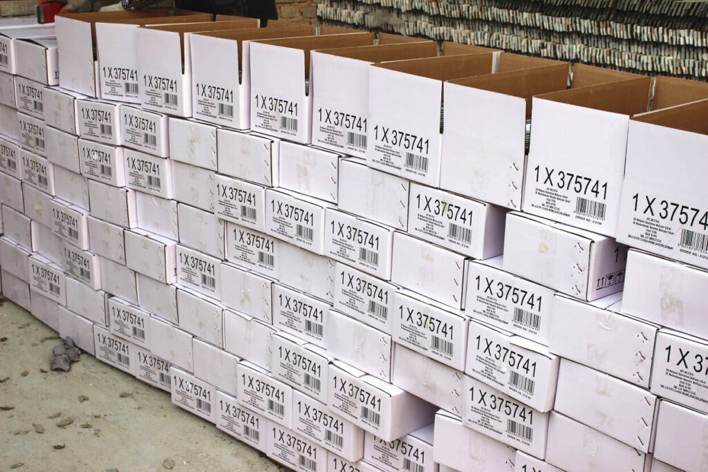 Eco-friendly box containing tissue products manufactured by CHUNYU