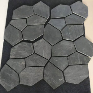 Stylish black slate crazy paving flagstone for landscaping