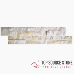 Textured cream quartz split face mosaic ledge stone tiles for feature walls