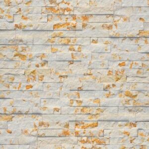Golden wall ledger stone panels for interior design