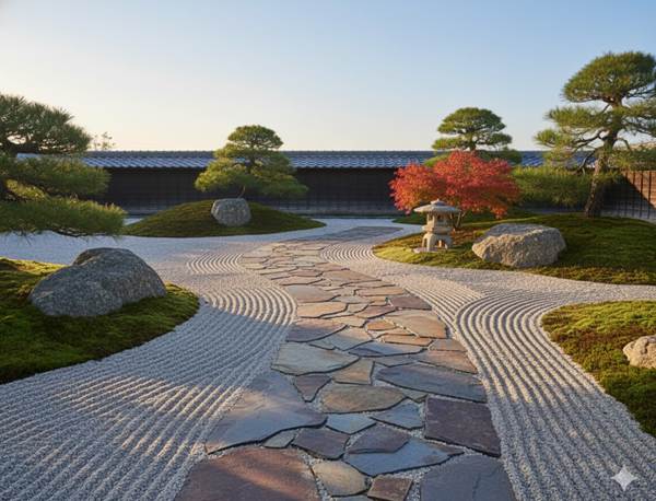 A variety of flagstone pavers displayed for decorative outdoor landscaping.