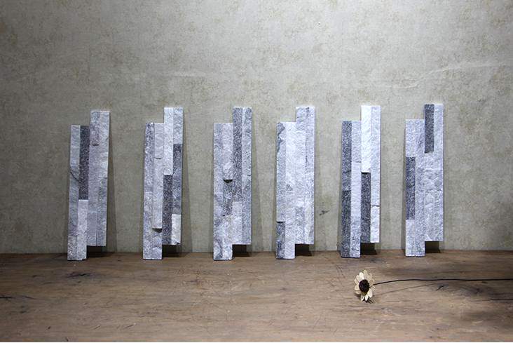 Natural thin stone veneer panels for interior and exterior design