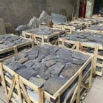 Collection of irregular flagstone pavers showcasing various shapes and textures