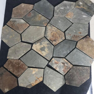 Rusty slate crazy paving flagstone, ideal for outdoor landscaping