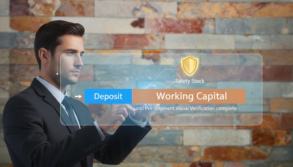 An illustration of cash flow management strategies for scaling a natural stone dealership without liquidity risk.