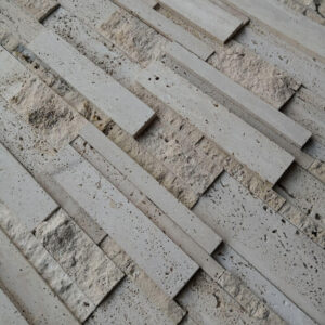 Elegant 3D stacked stone wall cladding in marble
