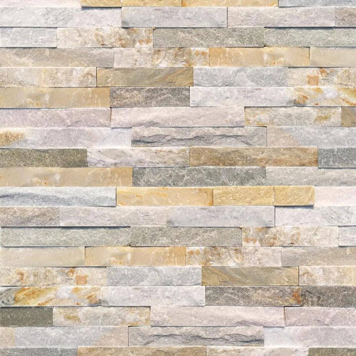 Beige Quartzite Stacked Stone Panels Beige quartzite stacked stone showcasing natural textures