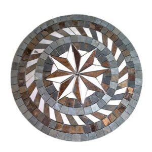 Beautifully crafted stone medallions showcasing intricate patterns and textures