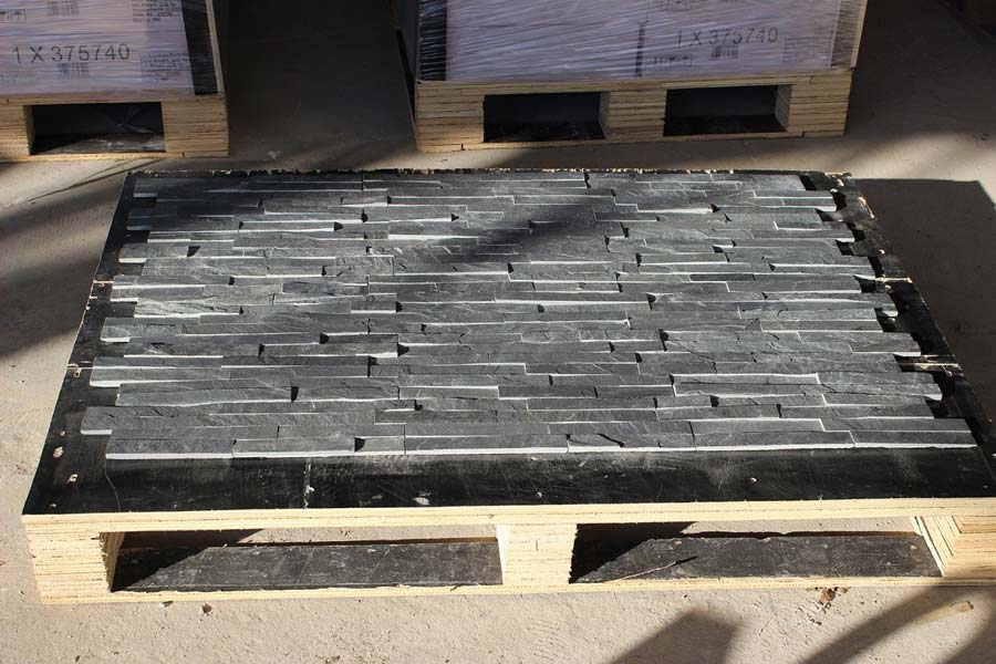 10cm x 36cm black split face slate wall tile for interior design