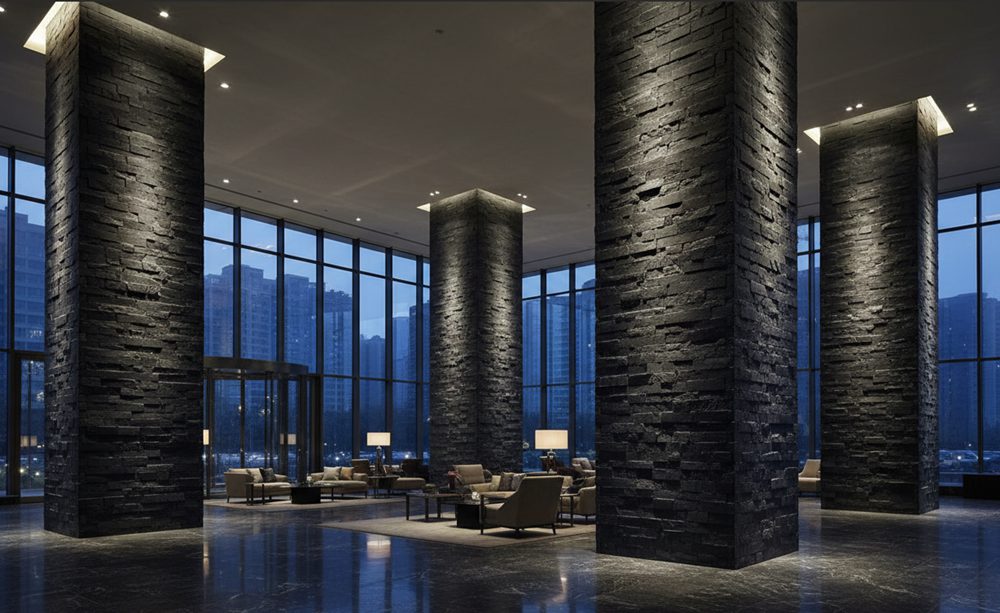 Decorative natural stone wraps for columns, perfect for walls and outdoor structures