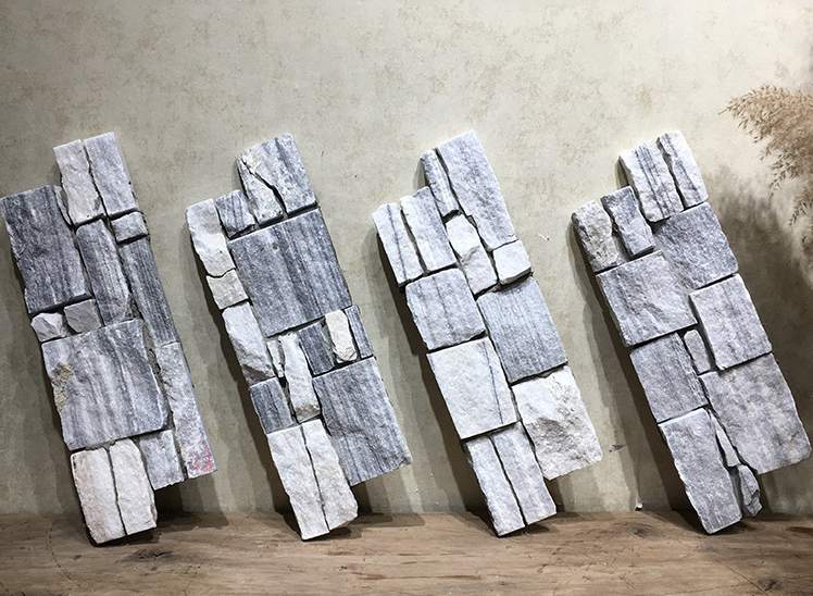 Natural quartzite Z-shape stone wall panels for interior and exterior cladding