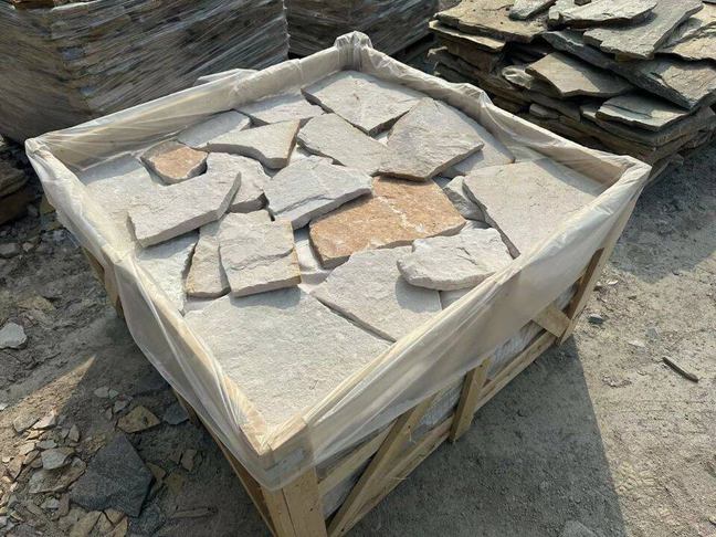 Collection of irregular flagstone pavers for landscaping
