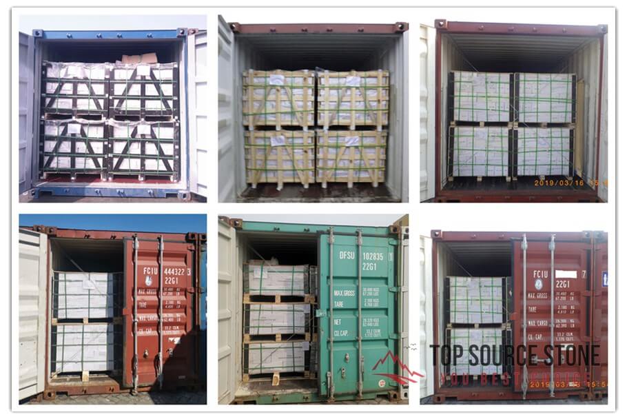 Beautiful stacked stone ledger panels in a container