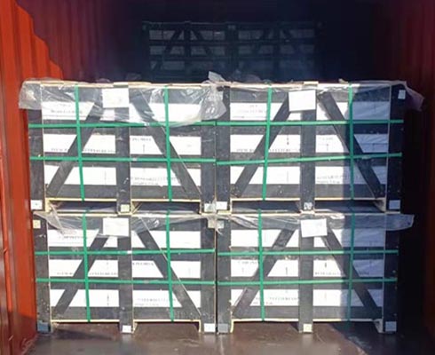 Container filled with premium stacked stone for landscaping