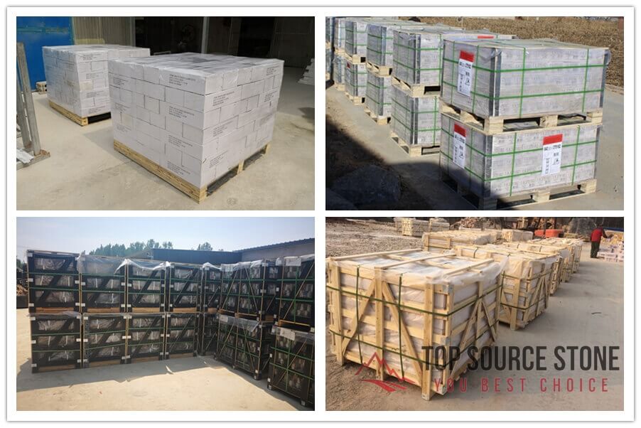 A package of elegant cement stacked stone ledger panels for interior and exterior use