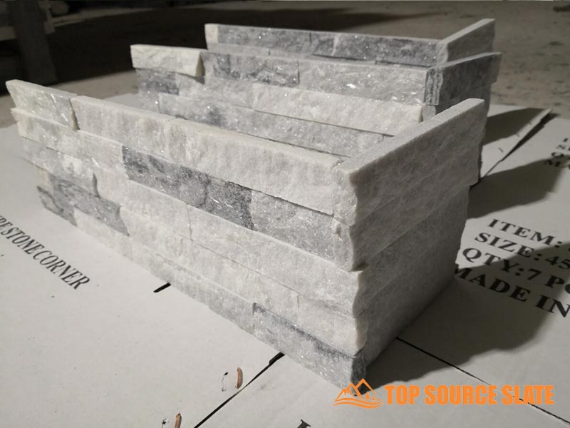 Alaska gray split face corner stone for exterior design