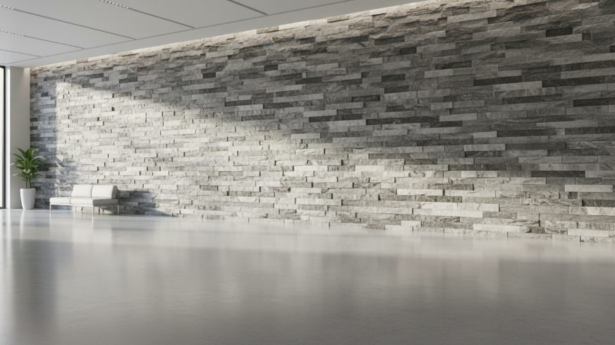 Alaska Gray Quartzite stacked stone panel with natural texture