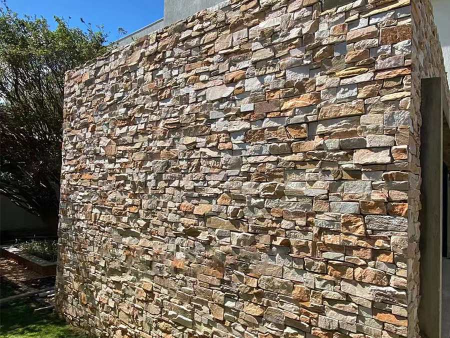 High-quality natural stone cladding used for interior walls
