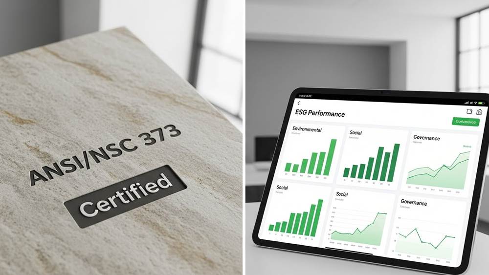 Stone veneer with ANSI NSC 373 certification, ensuring sustainability and quality