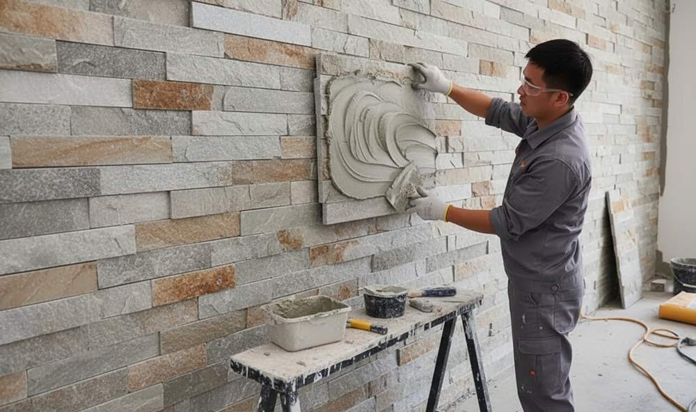Proper mortar mix for installing natural stone wall panels