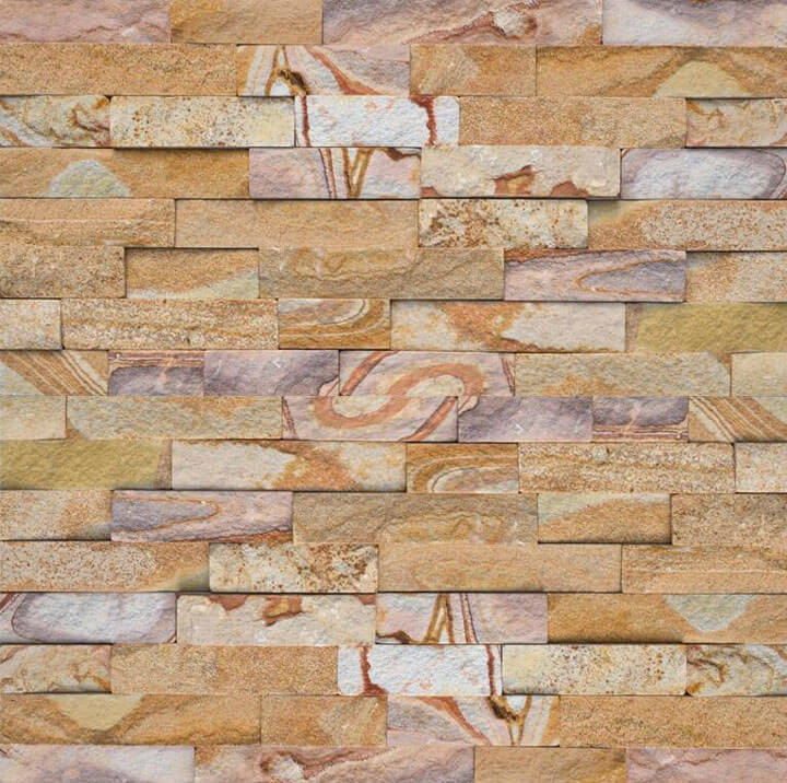 Colorful split face mosaic wall tile made of sandstone