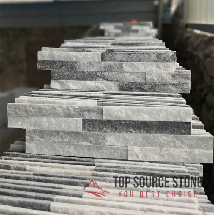 Ledgestone White Grey 10cm x 36cm Split face Tile