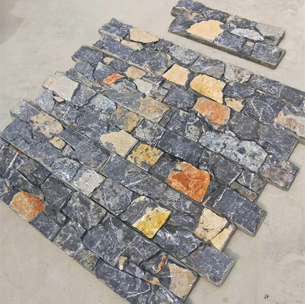 Dry stone wall panels in a rustic setting