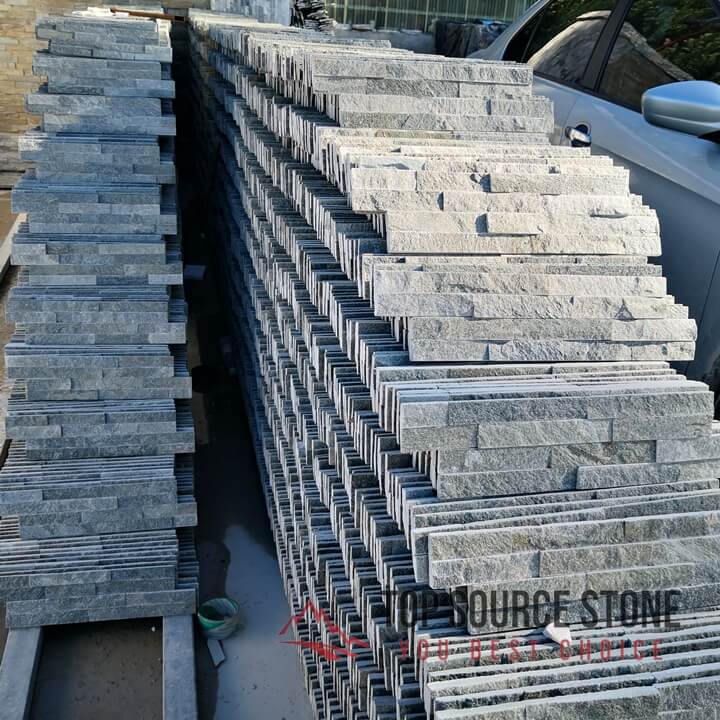 Somerset green slate sparkle split face wall cladding 10 x 36cm